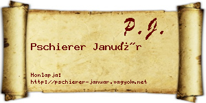 Pschierer Január névjegykártya
